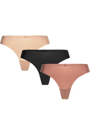 Lindex Brief Inv Thong Reg High Cu Stringit Alusvaatteet Beige