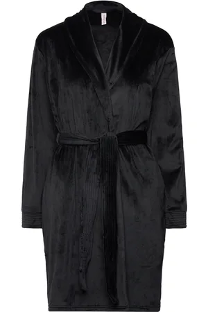Hunkemöller Velours Short Bathrobe Aamutakki Black