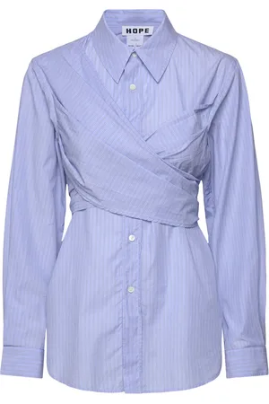 Hope Twisty Shirt Tops Shirts Long-sleeved Blue