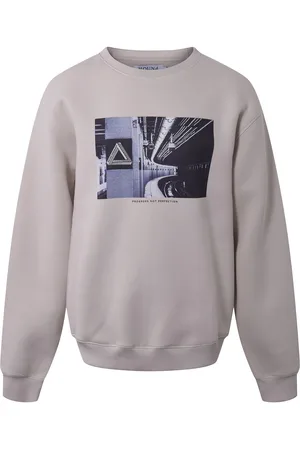 Hound Crew Neck W/Print Tops Sweat-shirts & Hoodies Sweat-shirts White