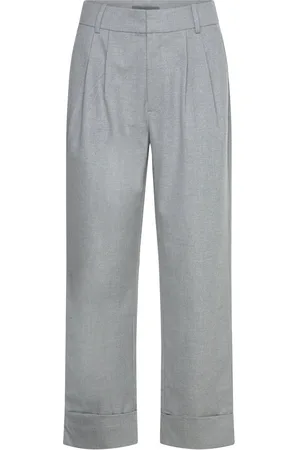 Mos Mosh Mmgry Caia Pant Bottoms Trousers Straight Leg Grey