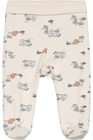 FIXONI Pants W. Feet - Aop Bottoms Leggings Beige