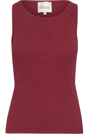 My Essential Wardrobe Mandymw Top Tops T-shirts & Tops Sleeveless Burgundy