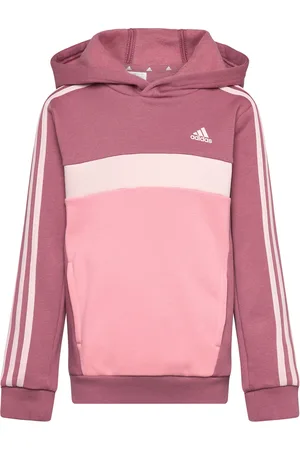 adidas J 3S Tib Fl Hd Tops Sweat-shirts & Hoodies Hoodies Pink