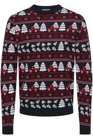 Only & Sons Onsxmas Reg 5 Jaq Crew Knit Tops Knitwear Round Necks Navy