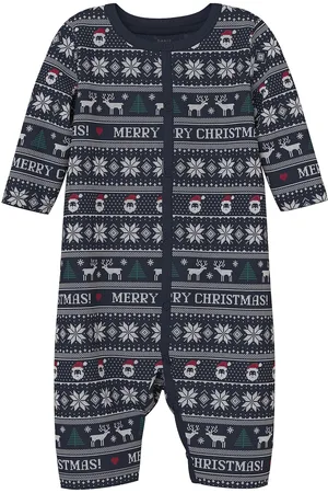 NAME IT Nbnvismas Ls Nightsuit Pyjama Sie Jumpsuit Haalari Navy