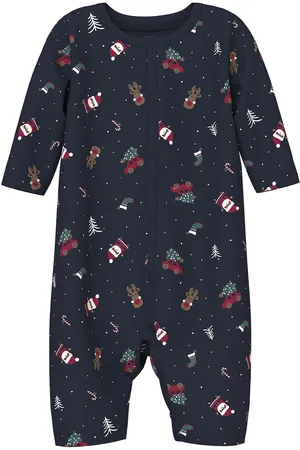 NAME IT Nbnvismas Ls Nightsuit Pyjama Sie Jumpsuit Haalari Navy