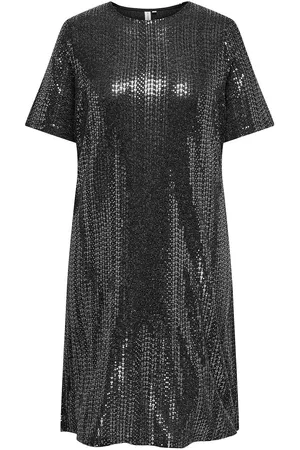 ONLY Carlolina Ss A-Shape Blk Dress Jrs Polvipituinen Mekko Black