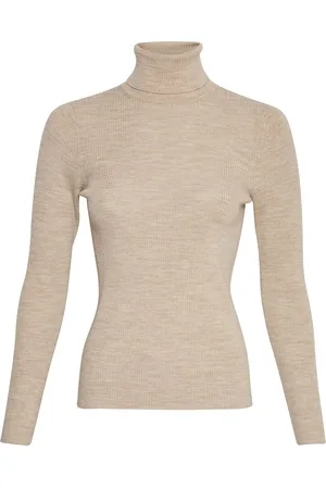 MSCH Mschrigmor Avalina Rib R Pullover Tops Knitwear Turtleneck Beige