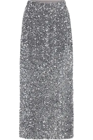 Norr Milan Skirt Skirts Maxi Skirts Silver