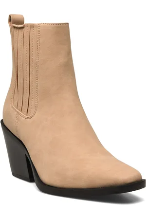 ONLY Onlbrooke-2 Pu Nubuck Boot Shoes Boots Ankle Boots Ankle Boots With Heel Beige