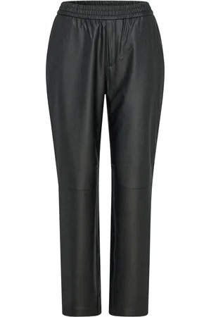Dante 6 Geza Faux Leather Chino Bottoms Trousers Leather Leggings-Housut Black