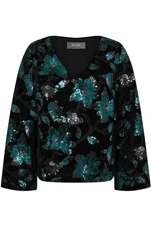 Mos Mosh Mmlizza Tinsel Blouse Tops Blouses Long-sleeved Green