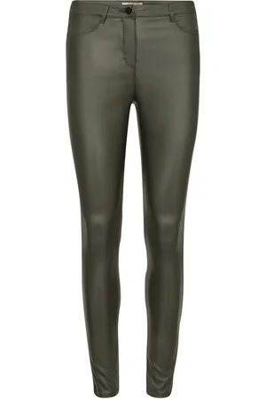 soyaconcept Sc-Pam Bottoms Trousers Leather Leggings-Housut Khaki Green