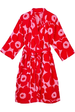 Marimekko Unikko Bath Robe Home Textiles Bathroom Textiles Robes Pink