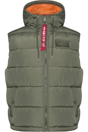 Alpha Industries Hooded Puffer Vest Fd Designers Vests Green