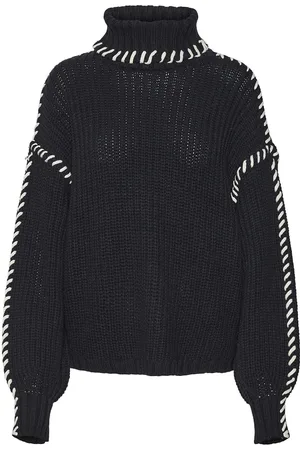 VERO MODA Vmnewcream Ls Rollneck Pullover Boo Tops Knitwear Turtleneck Black