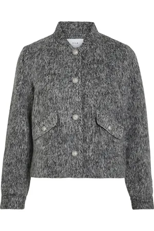 VILA Vichichi L/S Short Jacket/R Villakangastakki Grey