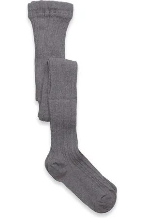 Geggamoja Cable Knitted Stockings Grey Melange Sukkahousut Grey