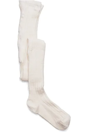 Geggamoja Cable Knitted Stockings Offwhite Sukkahousut Cream