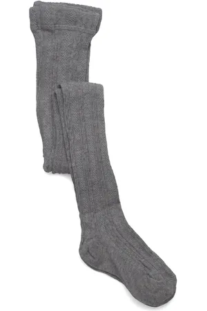 Geggamoja Cable Knitted Stockings Grey Melange Sukkahousut Grey