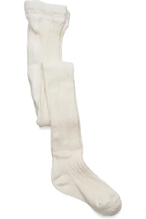 Geggamoja Cable Knitted Stockings Offwhite Sukkahousut Cream