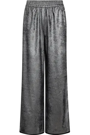 Numph Nuhilary Pants Bottoms Trousers Wide Leg Silver