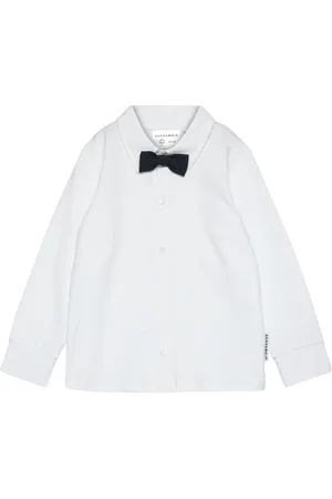 Geggamoja Shirt Bow White Tops T-shirts Polo Shirts Long-sleeved Polo Shirts White