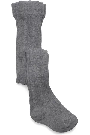 Geggamoja Cable Knitted Stockings Grey Melange Sukkahousut Grey
