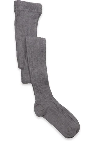 Geggamoja Cable Knitted Stockings Grey Melange Sukkahousut Grey