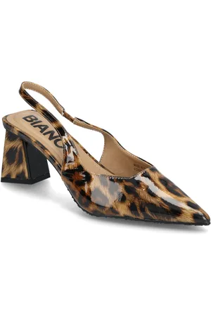 Bianco Biamaralyn Slingback Patent Shoes Heels Pumps Sling Backs Beige