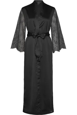 Hunkemöller Kimono Long Satin Camille Aamutakki Black