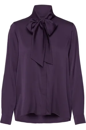 Ahlvar Gallery Miki Blouse Tops Blouses Long-sleeved Purple
