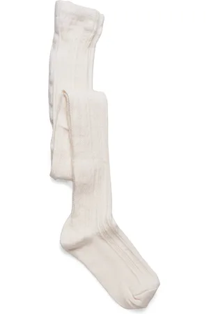 Geggamoja Cable Knitted Stockings Offwhite Sukkahousut Cream