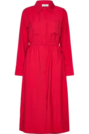Norr Bambo Shirt Dress Polvipituinen Mekko Red
