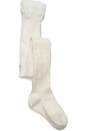 Geggamoja Cable Knitted Stockings Offwhite Sukkahousut Cream