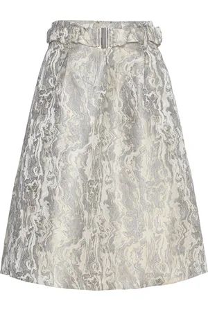 Coster Copenhagen Jacquard Skirt Skirts Knee-length & Midi Skirts Silver