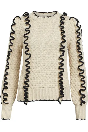 Object Objyaa L/S Knit Pullover Rep Tops Knitwear Jumpers Cream