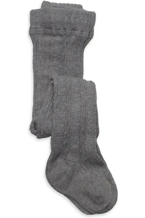 Geggamoja Cable Knitted Stockings Grey Melange Sukkahousut Grey