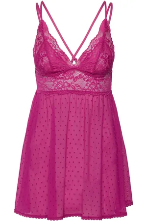 Hunkemöller Bd Dot Mesh Lace Beatriz Yöpaita Pink