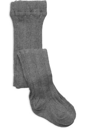 Geggamoja Cable Knitted Stockings Grey Melange Sukkahousut Grey