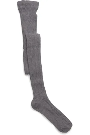 Geggamoja Cable Knitted Stockings Grey Melange Sukkahousut Grey