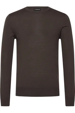 J Lindeberg M Merino Blend C-Neck Sweater Tops Knitwear Round Necks Brown