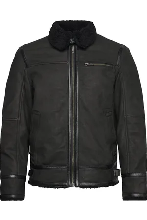 Jofama Edgar Nubuck Shearling Jacket Vuorillinen Takki Topattu Takki Black