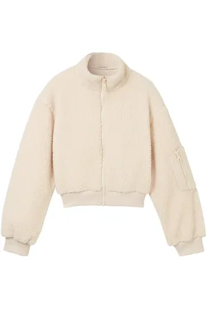 TOM TAILOR Cozy Teddy Sweat Jacket Outerwear Fleece Outerwear Fleece Jackets Cream