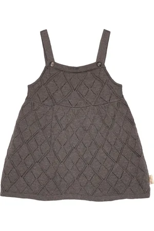 Petit Piao Knit Dress Strap Dresses & Skirts Dresses Baby Dresses Sleevless Baby Dresses Brown