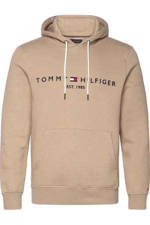 Tommy Hilfiger Tommy Logo Hoody Tops Sweat-shirts & Hoodies Hoodies Beige