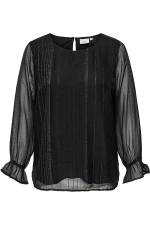 ONLY Carazelea L/S O-Neck Top Aop Tops Blouses Long-sleeved Black