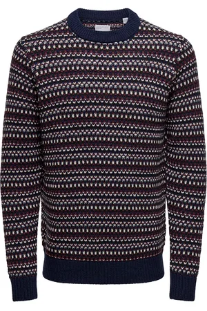Only & Sons Onsmusa Reg 3 Struc Crew Knit Tops Knitwear Round Necks Navy