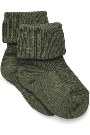 mp Denmark Wool Rib Baby Socks Socks & Tights Baby Socks Khaki Green